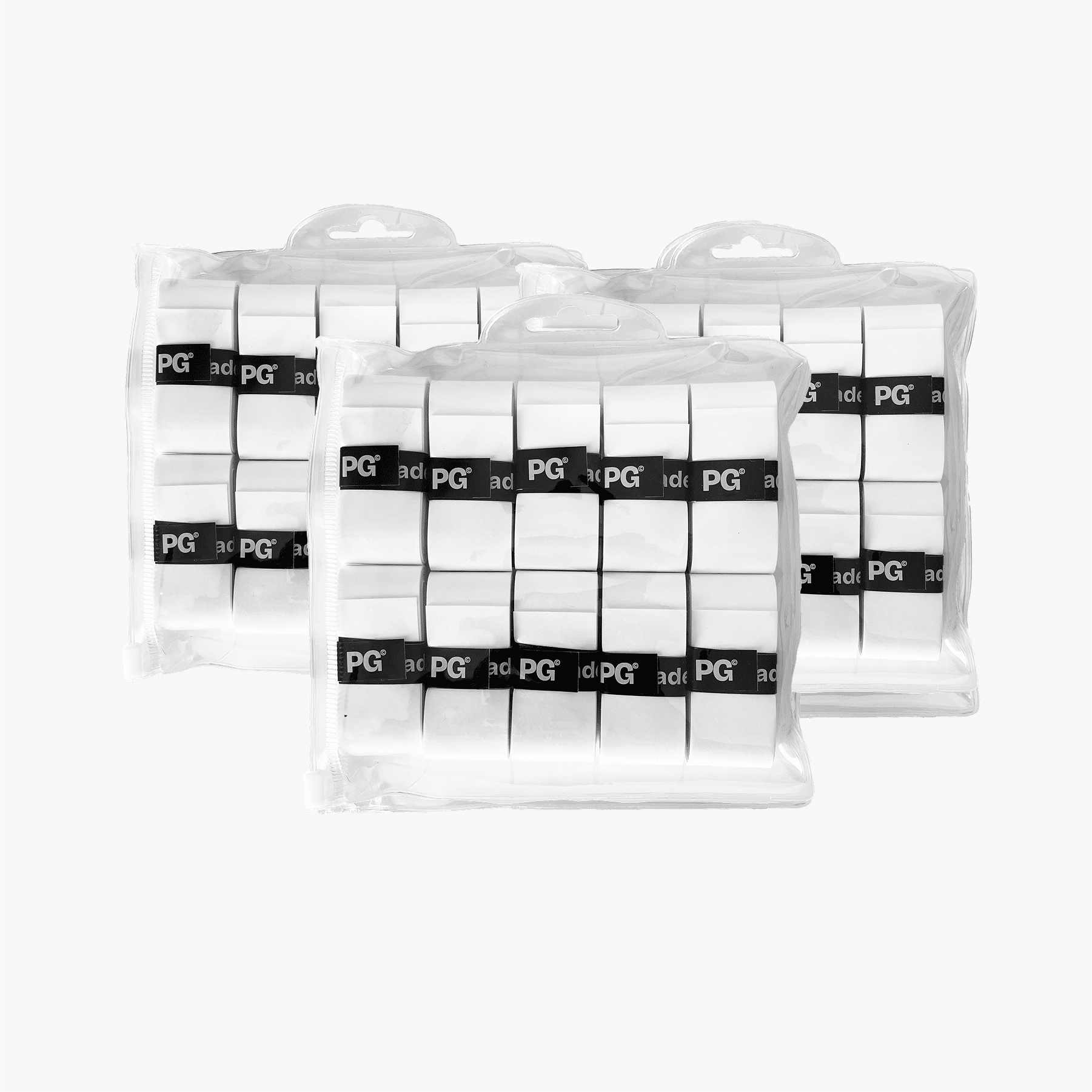 30 pack – hvide PG overgrips til padelbat fra padelgrip.dk – komfort og svedabsorbering